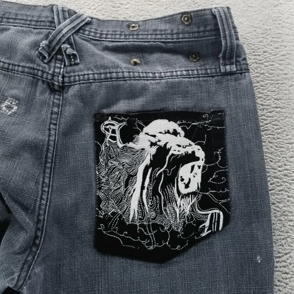 VTG Artful Dodger Jeans Mens 32x32 Blue Straight Distressed Hip Hop Skater‎